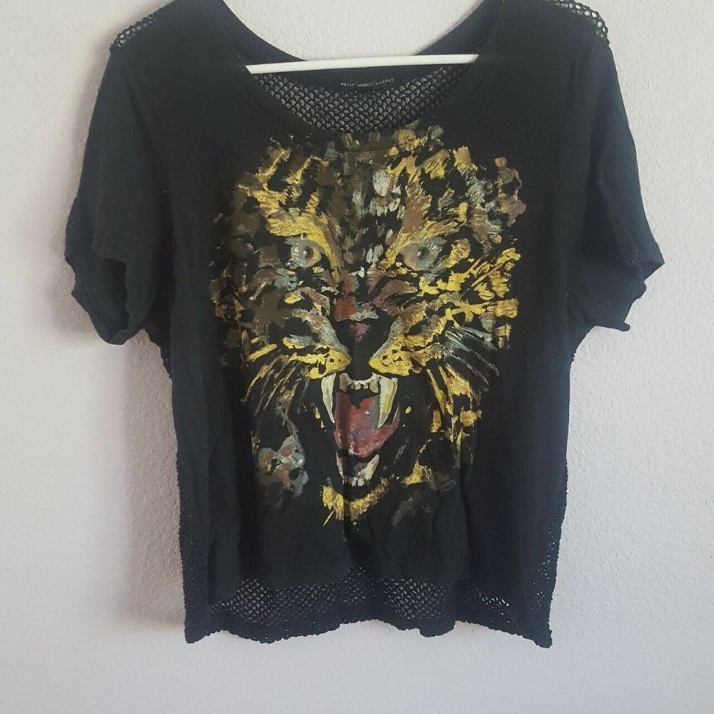 Urban Outfitters Mesh Panther Graphic Top